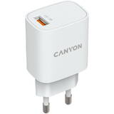 Incarcator GSM CANYON 1xUSB-A 18W Quick Charge 3.0 Alb