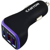 C-08 2 x USB, USB Type-C, 2.4A, 18W PD (Negru/Violet)