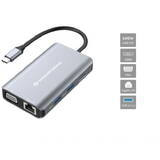 Docking Station CONCEPTRONIC USB-C->HDMI,VGA,GbE,3xUSB3.0,100WPD 0.25m