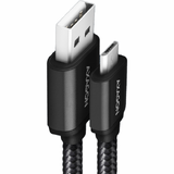Cablu USB-Micro la USB-A, 1.5m, 2.4A, impletit, negru