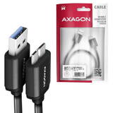 AXAGON Cablu USB-Micro B  la USB-A, 1m, USB 3.2 Gen 1, 3A, impletit, negru