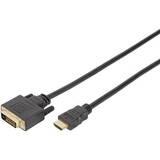 Cablu Assmann HDMI- A->DVI(18+1)   St/St  2.0m Negru FullHD