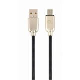 Gembird Cablu de date Premium Rubber, USB - micro USB, 1m, Black