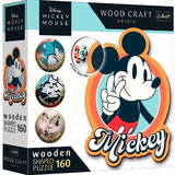 160 elementów drewniane konturowe Myszka Mickey