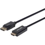 Cablu MANHATTAN 4K@60Hz DisplayPort la HDMI 1,8m Negru