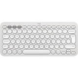Tastatura LOGITECH Pebble Keys 2 K380s, Wireless/Bluetooth, Tonal White