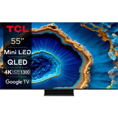 Televizor TCL Smart TV QLED Mini LED 55C805 Seria C805 139cm gri-negru 4K UHD HDR