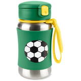 Sticlă de apă Skip Hop Spark Style cu paie din oțel inoxidabil Fotbal 12m+