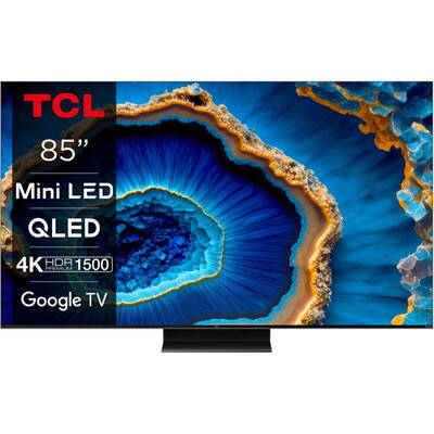 Televizor TCL Smart TV QLED Mini LED 85C805 Seria C805 215cm gri-negru 4K UHD HDR