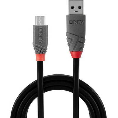 Lindy Cablu de date LY-36733, USB 2.0 - MicroUSB, 2m, Black