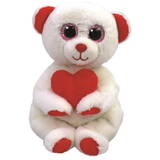Bear with heart Desi 15 cm white