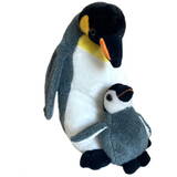 Jucarie de Plush Beppe Penguin with a baby 33 cm