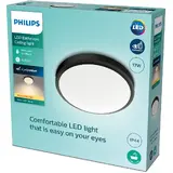 Philips Plafoniera LED Doris CL257, 17W, 1500 lm, lumina calda (2700K), IP44, 31.3cm, Negru