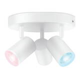 WIZ Spot LED RGB Imageo, Wi-Fi, Bluetooth, control vocal, 3xGU10, 3x5W, 1035 lm, lumina alba si color (2200-6500K), IP20, 12.3x21cm, Metal, Alb