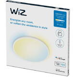WIZ Plafoniera LED SuperSlim, Wi-Fi, control vocal, 32W, 3800 lm, lumina alba (2700-6500K), IP20, 55cm, Alb