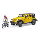 Masinuta BRUDER Jeep Wrangler with bicycle and figure