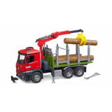 Masinuta BRUDER Mercedes Benz Arocs truck with timber crane + 3 logs