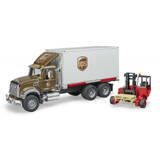 Masinuta BRUDER MACK Granite UPS Logistics truck with fo
