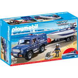 Set Jucarii PLAYMOBIL Off-road police vehicle with a motorboat 5187