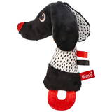 Jucarie Bebelus Hencz Toys Squezze Jami dog with te ether White and Black