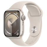 Smartwatch Apple Watch Series 9 GPS, 41mm Starlight Aluminium Case with Starlight Sport Band - S/M