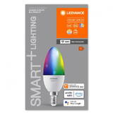 LEDVANCE Bec LED RGB inteligent SMART+ WiFi Candle Multicolour B40, E14, 4.9W (40W), 470 lm, lumina alba si color (2700-6500K), dimabil