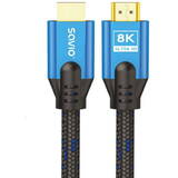HDMI (M) v2.1 cable, 5m, 8K, copper, blue-black, golden tips, CL-169