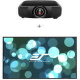 Pachet proiectie Home Cinema cu Videoproiector Laser Epson LS12000B si Ecran rama fixa EliteScreens AR135WH2