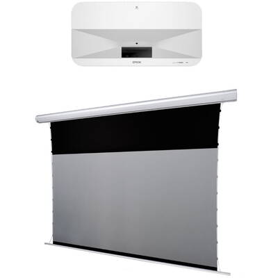 Pachet proiectie cu Ultra-Short-Throw Epson EH-LS800W si Ecran de proiectie Tensionat SKT100XH-CLR-E12