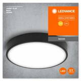 LEDVANCE Plafoniera LED Orbis Slim Moia 280, 20W, 2200 lm, lumina calda (3000K), IP20, Ø28cm, metal/PMMA, Negru