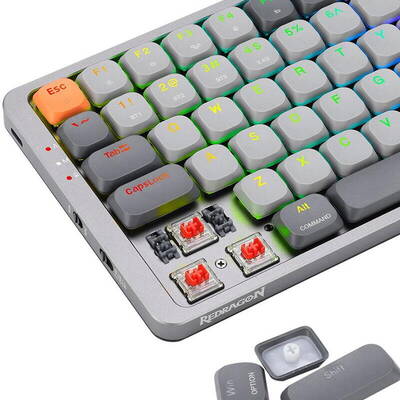 Tastatura Redragon Gaming Azure Grey RGB Red Switch Mecanica