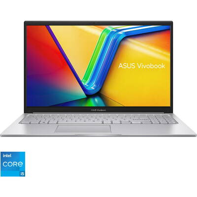 Laptop Asus 15.6'' Vivobook 15 X1504ZA, FHD, Procesor Intel Core i5-1235U (12M Cache, up to 4.40 GHz, with IPU), 8GB DDR4, 512GB SSD, Intel Iris Xe, No OS, Cool Silver