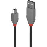 Cablu Lindy LY-36723, USB 2.0 Type A  - miniUSB-B, 2m, Anthra Line