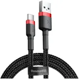 Cablu de date Baseus CATKLF-A91 USB / USB-C, 0.5m, Negru-Rosu