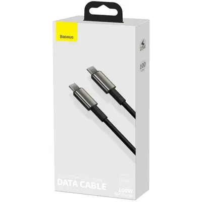 Cablu de date Baseus USB tip C - USB tip C, 100W, 1m, Negru