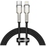 Cablu de date Baseus Cafule Metal USB tip C - Lightning,  20W, 1m, Negru