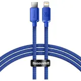 Cablu de date Baseus Crystal Shine Series USB Tip C - Lightning, 20W, 1.2m,  Albastru