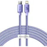 Cablu de date Baseus Crystal Shine Series USB Tip C - Lightning, 20W, 2m, Violet