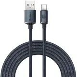 Cablu de date Baseus Crystal Shine Series USB Tip A - USB Tip C, 100W, 2m, Negru
