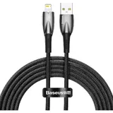 Cablu de date Baseus Glimmer USB-A - Lightning 480Mb/s 2.4A 2m Negru