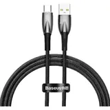 Cablu de date Baseus Glimmer Series USB-A - USB-C 100W 480Mb/s 1m Negru