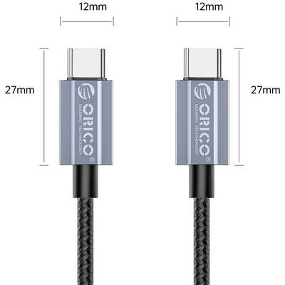 Orico Cablu USB GQA100 100W USB Type-C - USB Type-C 1m Negru