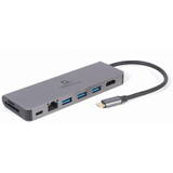 Adaptor Gembird A-CM-COMBO5-05 USB Type-C 5-in-1 multi-port (Hub + HDMI + PD + card reader + LAN)