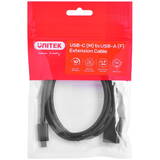 Adaptor Unitek Cable (C476BK-1M) USB-C (M) - USB-A (F) 10Gbps 60 W