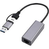 Adaptor Gembird A-USB3AC-LAN-01 USB 3.1 + type-C Gigabit network, space grey