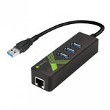 Adaptor TECHLY IDATA USB-ETGIGA-3U2 laptop dock/port replicator USB 3.2 Gen 1 (3.1 Gen 1) Type-A Black