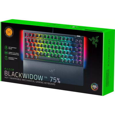 Tastatura RAZER Gaming BlackWidow V4 75% RGB Orange Tactile Gen-3 Switch Mecanica
