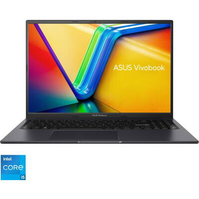 Laptop Asus 16'' Vivobook 16X K3604ZA, WUXGA, Procesor Intel Core i5-1235U (12M Cache, up to 4.40 GHz, with IPU), 16GB DDR4, 512GB SSD, Intel Iris Xe, No OS, Indie Black