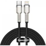 Cablu de date Baseus afule Metal, Fast Charging, CATLJK-B01, USB-C - Lightning, 2m, Black