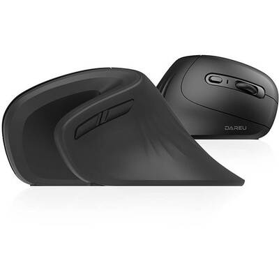 Mouse DAREU vertical wireless LM109 Magic Hand Bluetooth + 2.4G (negru)